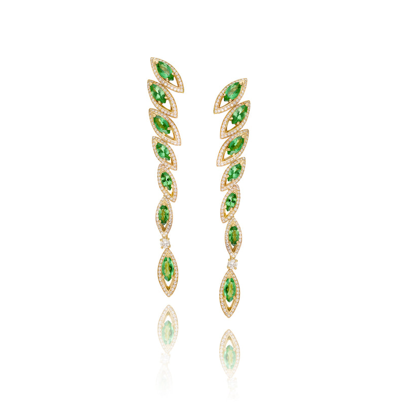 Petali Tsavorite Drop Earrings