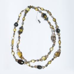 Peacock Necklace with Rutilated Quartz, Lemon Citrine and Yellow Sapphire in 18kt Yellow Gold