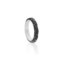 Ophidian Black Diamond White Gold Band Ring