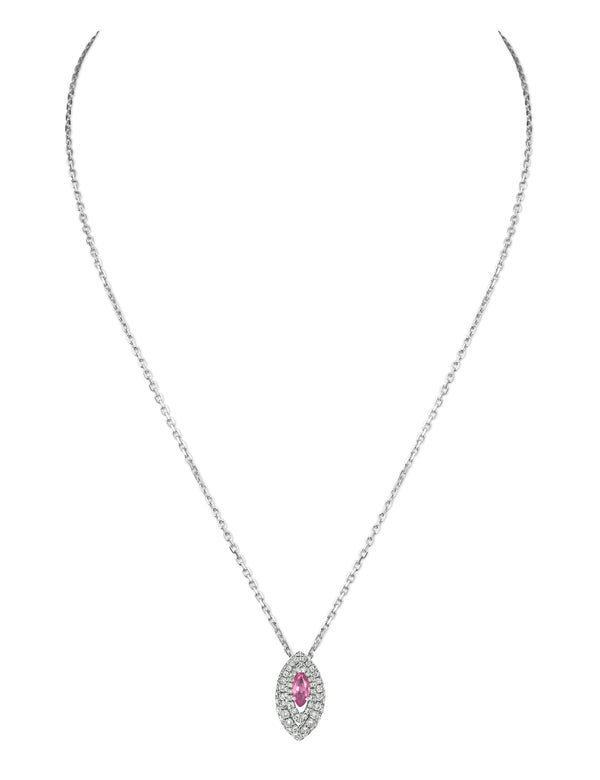 Gemma Pink Sapphire and Diamond Pave' Pendant